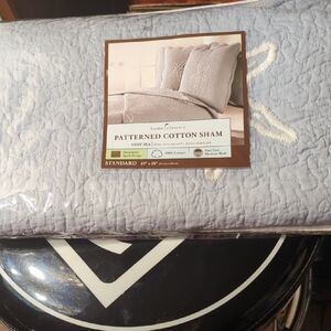 Patterned Cotton Sham - Light Blue Deep Sea. 20 X 26". 100,@% Cotton. New